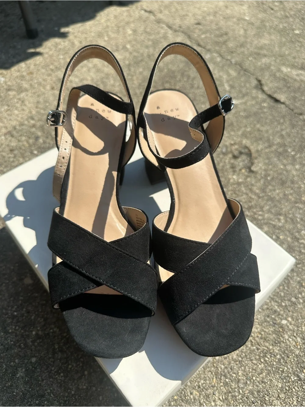 a new day black suede
